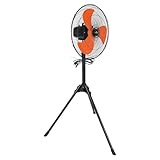 kaitou 工業扇風機 工場扇 床置き 工業扇 工業用扇風機 50cm 3枚羽根 大型 業務用 送風機 換気 風量3段階 首振り 高さ調節 熱中症対策 (オレンジ)