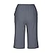 Shusuen Bermuda Shorts for Women Knee Length High Waist Palazzo Cotton Linen Casual Pants with Pocket Summer Beach Vacation（1-Dark Gray,XX-Large）