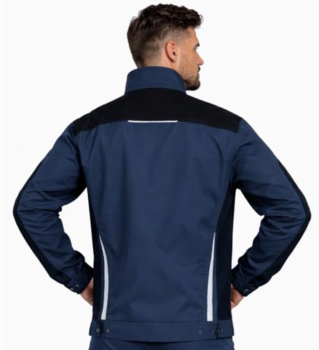 BWOLF Daytona Arbeitsjacke Herren Stretch Arbeitsjacken Herren Arbeitskleidung Männer mit Spandex und vielen Taschen (DE/NL/SE/PL, Alphanumerisch, L, Regular, Regular, Blau/Schwarz)