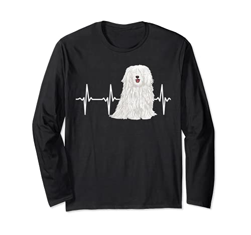 Pulik Heartbeat Dog Lover Long Sleeve T-Shirt, Black