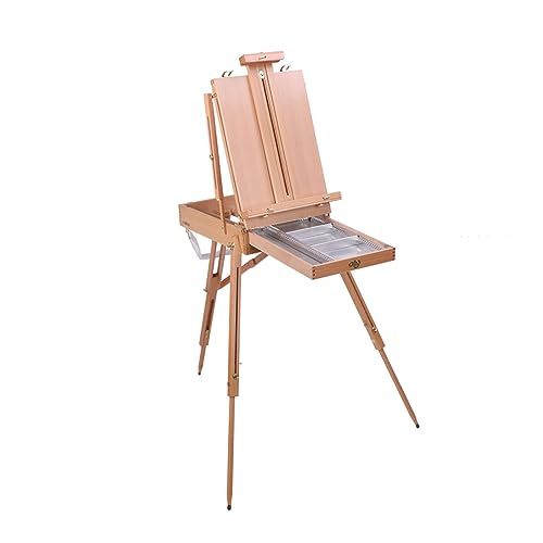 Boîte à outils de peinture en bois de hêtre et coffret fournitures d'art