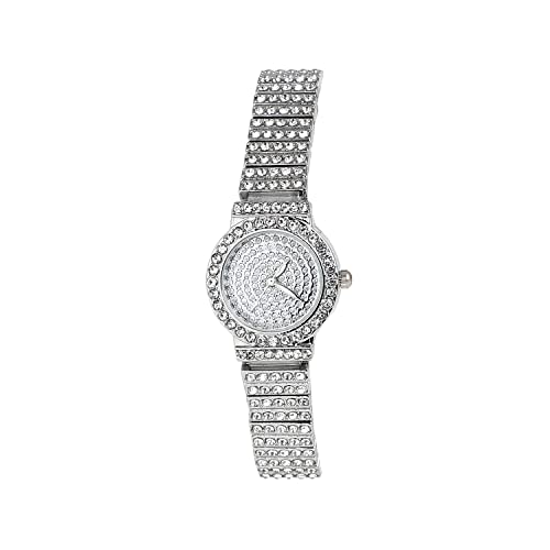 Image of Haute Sauce Women's Embellished Analog Dial with Stainless Steel Strap | Battery Power | Foldover Closure | Quartz Movement | Fashion Wrist Belt Watch for Female and Girls