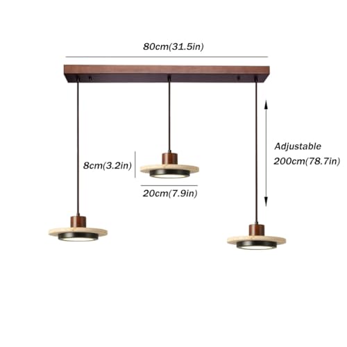 Lampe suspendue LED wabi-sabi en travertin jaune lustre 3 branches
