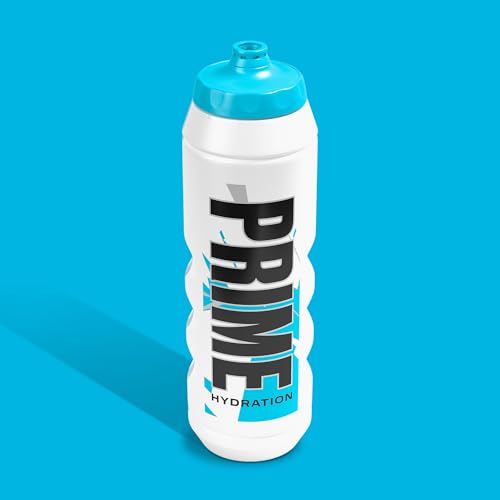 Image of PRIME 32 oz Blue Chill Squeeze Sports Water Bottle, BPA Free, Dishwasher Safe, Easy-Grip Ergonomic Leakproof Design, Fast Hydration for Gym, Cycling, Running