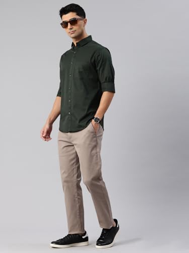 Image of Majestic Man Men's Cotton Slim Fit Solid Casual Shirt