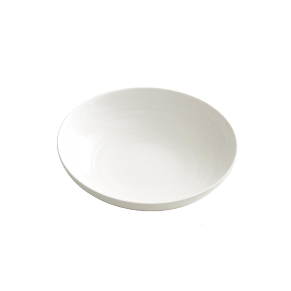Talerze Obiadowe Biały talerz do użytku domowego, ceramiczny, głęboki talerz do zastawy stołowej(8inch)