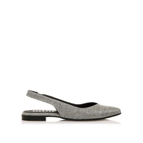 Mtng Para Mujer. 54571 Zapatos Loana Plateado (38), Plata, Tela, Plano, 1 A 3Cm, Ninguno, Casual