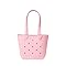 Simple Modern Medium Beach Bag | Waterproof Getaway Rubber Tote with Zipper Pocket for Travel, Pool, Boat, Groceries, Sports | Blush