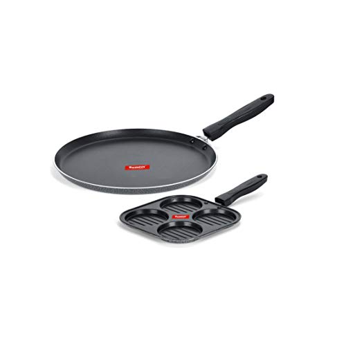 Image of Sumeet NonStick Hopea Cookware Set (Dosa Tawa - 26.5Cm Dia + Mini Multi Snack Maker - 4 Cavity -19.5cm)
