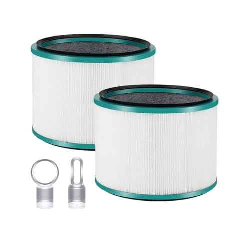 HP01 HP02 Filter Replacement for Dyson HP01 HP02 DP01 DP02 Air Purifier, Premium H13 True HEPA 360° Glass Filter for Dyson Fan Pure Hot Cool Link Desk Purifiers, Compare to Part# 968125-03, 2 Pack