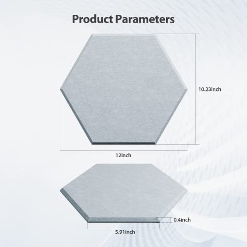 Image of 12 Pack Hexagon Acoustic Panels Self Adhesive Sound Proof Foam(Blue Gray)