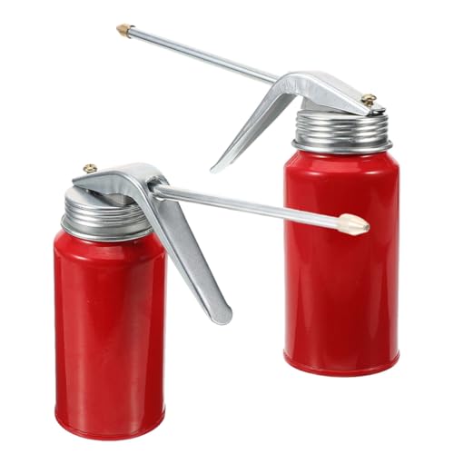 Image of OFFSCH 2pcs 200ml Manual Oil Can with Long Nozzle, High Pressure Metal and Plastic Oiler Bottle Set for Motorcycle and Car Engine Maintenance