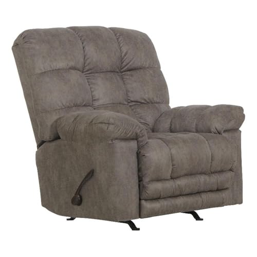 Catnapper Cochran Oversized Extension Footrest Rocker Recliner in Gray Fabric