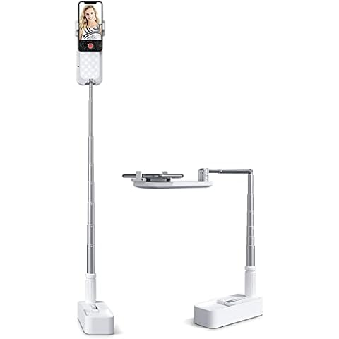 Viozon Extendable Selfie Stand 360° Rotation with Phone Holder, Rechargeable Wireless Foldable 7 Brightness LED Light for Live Streaming/YouTube/Tiktok/Video Recording/Photography/Reading (AP- V6W) Cover