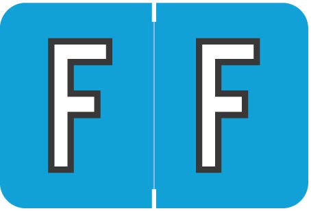 Alphabetical File Folder Labels- Letter F, Blue, Barkley ABKM and Sycom Compatible (Polylaminated, 225/Package)