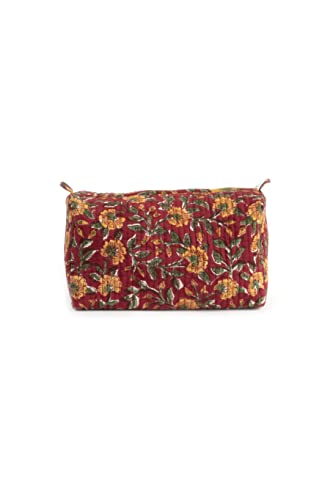 Image of Block N Style's Travel Hanging Toiletry Bag Pouch Dopp Kit for Men and Women Organizer for Cosmetics, Makeup Brushes, Jewelry, Shaving Tools and Travelling Accessories Red