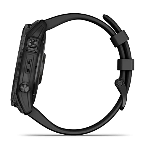 Focus Camera Garmin Fenix 7X Sapphire Solar GPS Smartwatch with Black Band (Black) with Tempered Glass Screen Protector Film for Garmin Fenix 7X (51mm, 3-Pack) Bundle (2 Items)