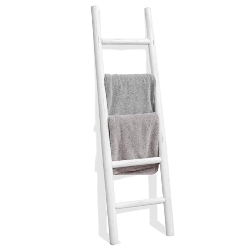 FUIN 57in Wood Blanket Ladder Living Room Decorative Wall Leaning...