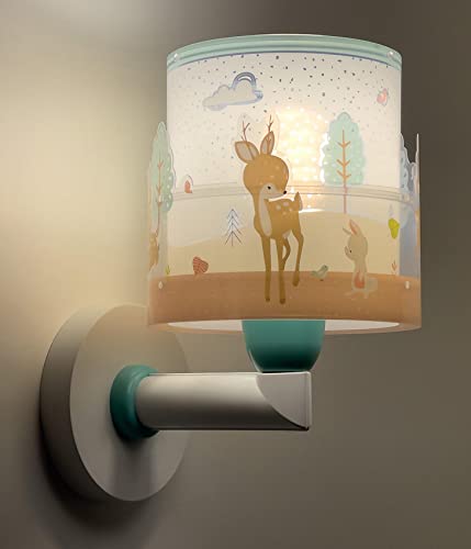 Dalber kinder Wandlampe kinderzimmer, Kinderlampe Wandleuchte Wolken Loving Deer Reh Tiere Rosa, Rose, 61279, E27