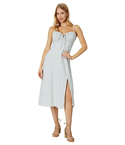 Robe midi rayée en jean vêtement denim décontracté pour femme tendance