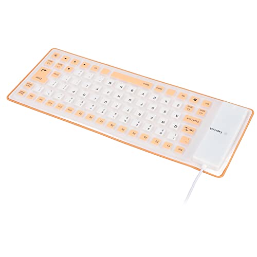 Clavier souple orange filaire USB contre le bruit au bureau