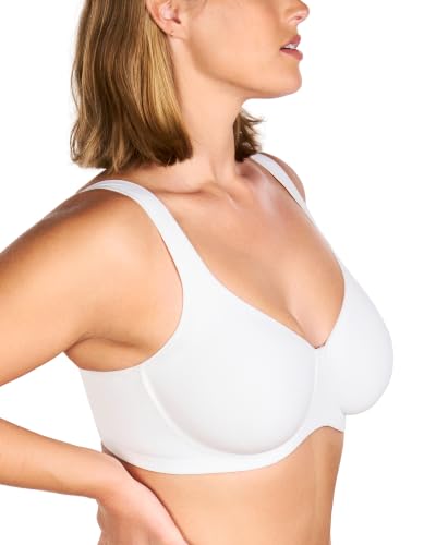 Image of HSIA Minimizer Bras for Women, Full Coverage Underwire T-Shirt Bra, Joan | Plus-size fit, seamless unlined cups, stretch fabric, U-shaped back smoothing, wide cushioned adjustable straps