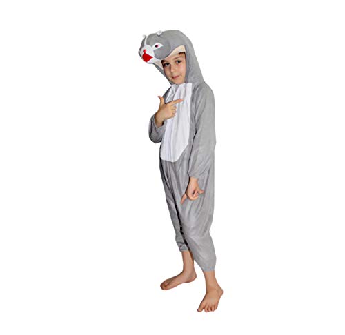 Image of Kaku Fancy Dresses Squirrel Animal Costume for Kids - Grey, 3-4 Years | Animal Fancy Dress for Boys & Girls