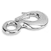 3Pcs Eye Slip Hook with Steel Marine ing Hook, Heavy Duty Eye Hoist Cs, oor Activities and Marine Industry, Mirror Polished (1T)