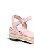 Coutgo Girls Platform Sandals Espadrille Braid Open Toe Ankle Strap Wedge Sandals Summer Dress Shoes for Big Kids, Pink, Size 4
