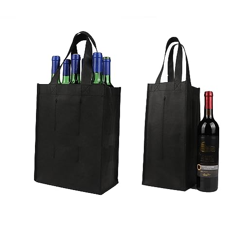 2 Pcs Bottle Bag, Bottle Bags for Wine, Bottle Bags, Wine Bag, Bottle Carrier, Drinks Carrier, Compartment Bottle Bag with Carry Handle, Reusable Washable Felt Wine Bag, for Travel Party BBQ Picnic