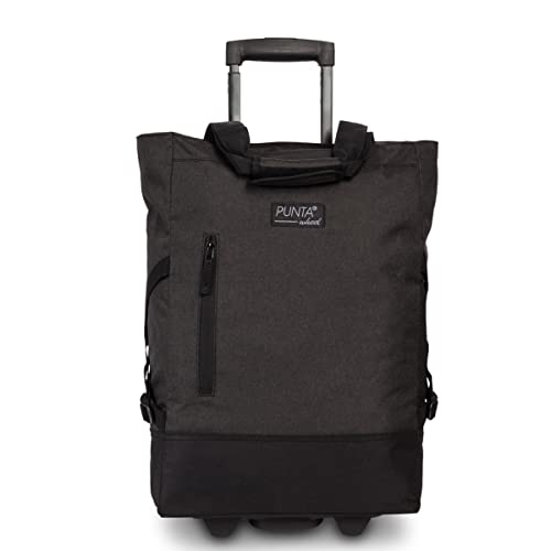 Punta® Einkaufstrolley 33L Schwarz | Einkaufstrolley modern mit Skater-Rollen – leise &...