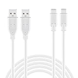 Wicked Chili (2 pièces 3m USB-C à USB-A Câble de Charge Compatible avec PS5 Dualsense, Nintendo Switch Pro Controller, Xbox Series X Joystick, USB C Controller Extension (300cm, Extra Long, Blanc)