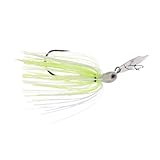 Strike King (TCVSJT12-873) Tungsten Thunder Cricket Vibrating Swim Jig, Color 873 - Chartreuse Blue Glimmer, 1/2 oz, Long-Shank Owner Jungle Hook, Hand-Tied Skirt
