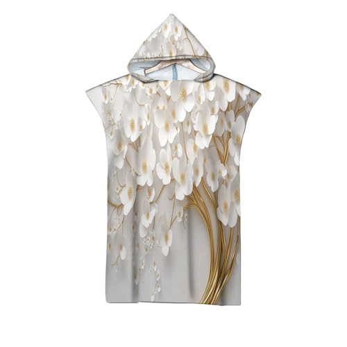 Poncho plage microfibre séchage rapide avec capuche floral - 2