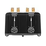 Proctor Silex 4 Slice Toaster with Extra Wide Slots for Bagels, Cool-Touch Walls, Shade Selector, Toast Boost, Auto Shut-off and Cancel Button, Black (24215PS)