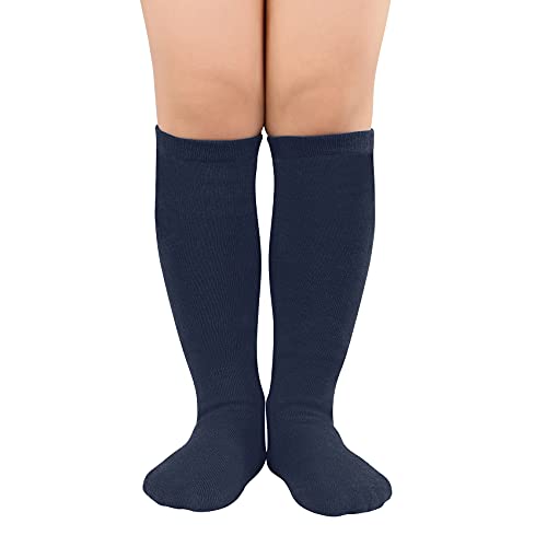 Durio Toddler Kids Soccer Socks Striped Sport Soccer Socks for Boys Girls Cotton Toddler Knee High Tube Socks for kids