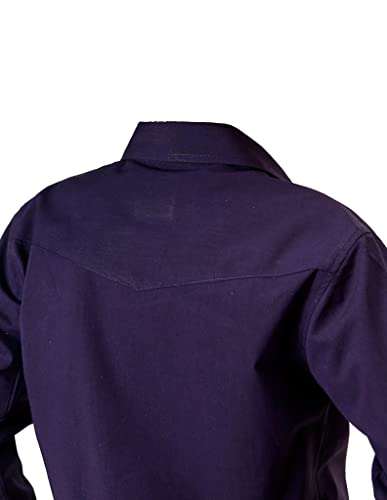 BOYS LONG SLEEVE SNAP SOLID BLACK FILL PURPLE WESTERN SHIRT2