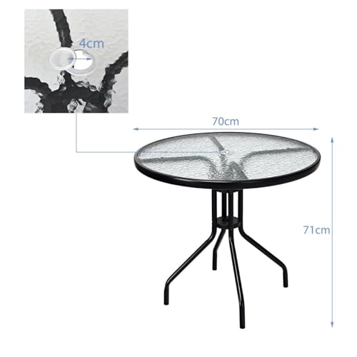 Table de terrasse résistante aux intempéries FANTASK en verre
