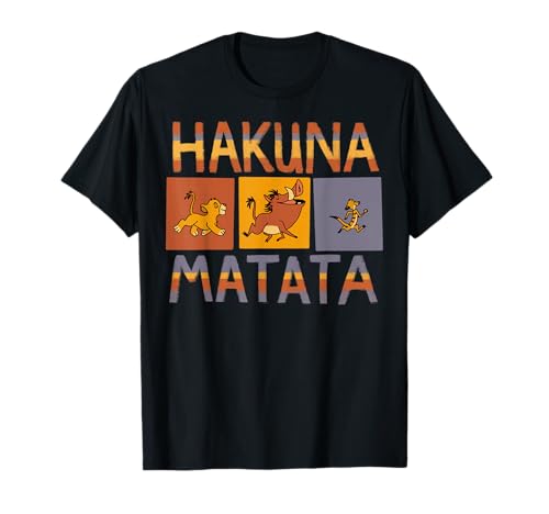 T-shirt Lion King Hakuna Matata avec motif blocs solides graphiques exclusifs