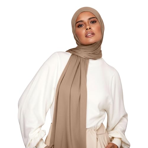 VOILE CHIC Premium Jersey Hijab Scarf For Women - Islamic Head Scarf Wrap Hijabs - Vanilla