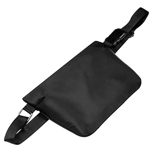 Image of Waist Bag Double Pocket Waist Pack Travel Handy Hiking Zip Pouch Document Money Phone Belt Sport Bag Bum Bag for Men and Women Nylon (Jet Black)
