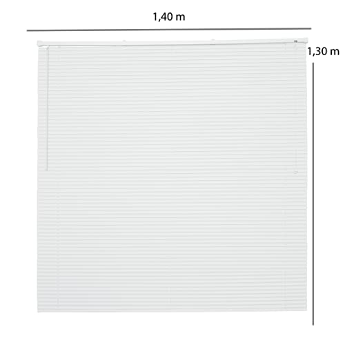 Persiana para Janela com Lâminas Horizontais de PVC 25mm, L 1,40 m x A 1,30 m, Branca