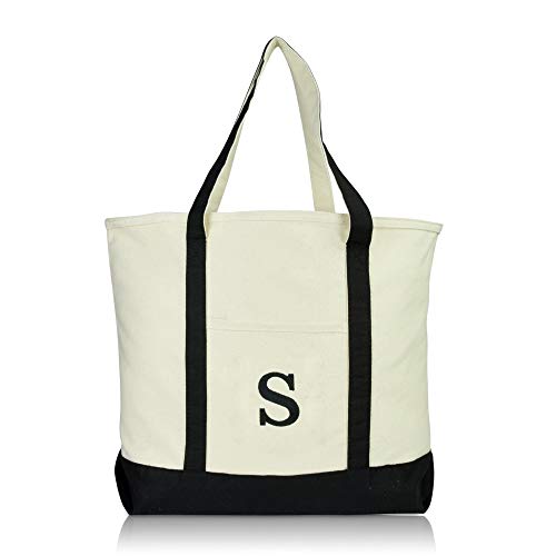 Bolso Tote Inicial Personalizado Negro con Cierre miniatura 4