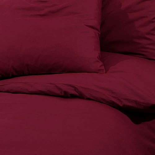 Parure de lit Bordeaux 260x220 cm en coton de qualité supérieure durable - 8