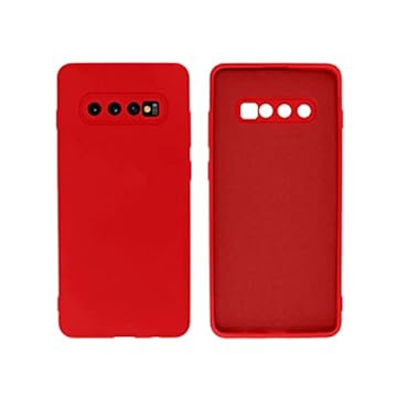 Capinha Colorida Linha PREMIUM Compatível Com Samsung Galaxy S10 PLUS Preto, Branco, Vermelho, Amarelo, Lilás, Roxo, Azul, Laranja, Marrom, Verde, Cinza, Rosa Case Slim Flexível Aveludada 3 Camadas De Proteção DUPIN (VERMELHO)
