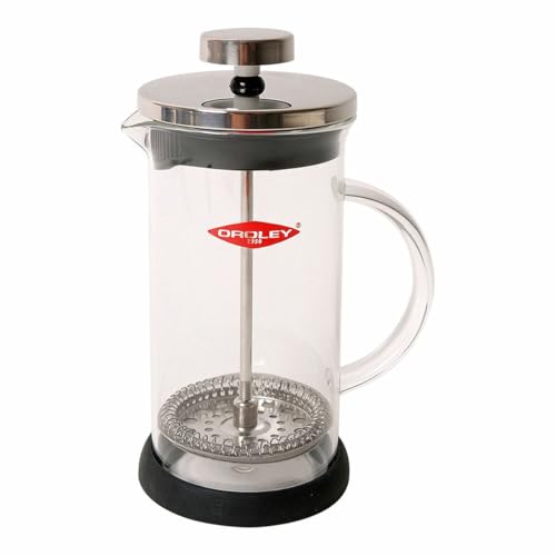 Oroley - Cafetera Francesa Spezia | de Émbolo | de Acero Inoxidable y Cristal | 3 Tazas | Para Café y Té | 350ml Oroley - Cafetera Francesa Spezia | de Émbolo | de Acero Inoxidable y Cristal | 3 Tazas | Para Café y Té | 350ml