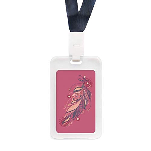 Étui de protection transparent Feather pour cartes | Design fleurs rose anti-rayures