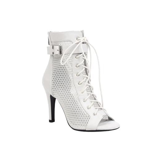 Sandalias Mujer Fiesta Tacon Fino Botas de Baile con Cordones Zapatos Punta Abierta Botines de Baile con Tacón Alto Salsa y Bachata de Salon Sandalia Elegantes Moda Calzado de Danza Ofertas 2025