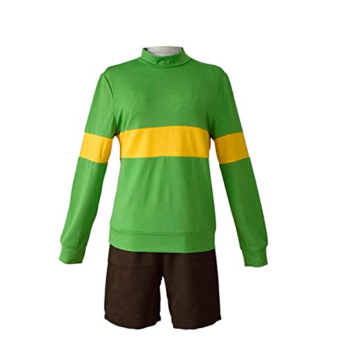 Photo de Zhongkaihua Anime Game Undertale Costume de cosplay de personnage de dessin animé Chara/Frisk Sweat-shirt à col haut et manches longues Ensemble d'Halloween Fête Carnaval pour filles