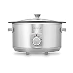Morphy Richards 6.5L Sear and Stew Slow Cooker, Dishwasher Proof Non Stick Aluminum Pot, 3 Cooking Settings, One-pot Solution, Brushed Stainless Steel, 461014